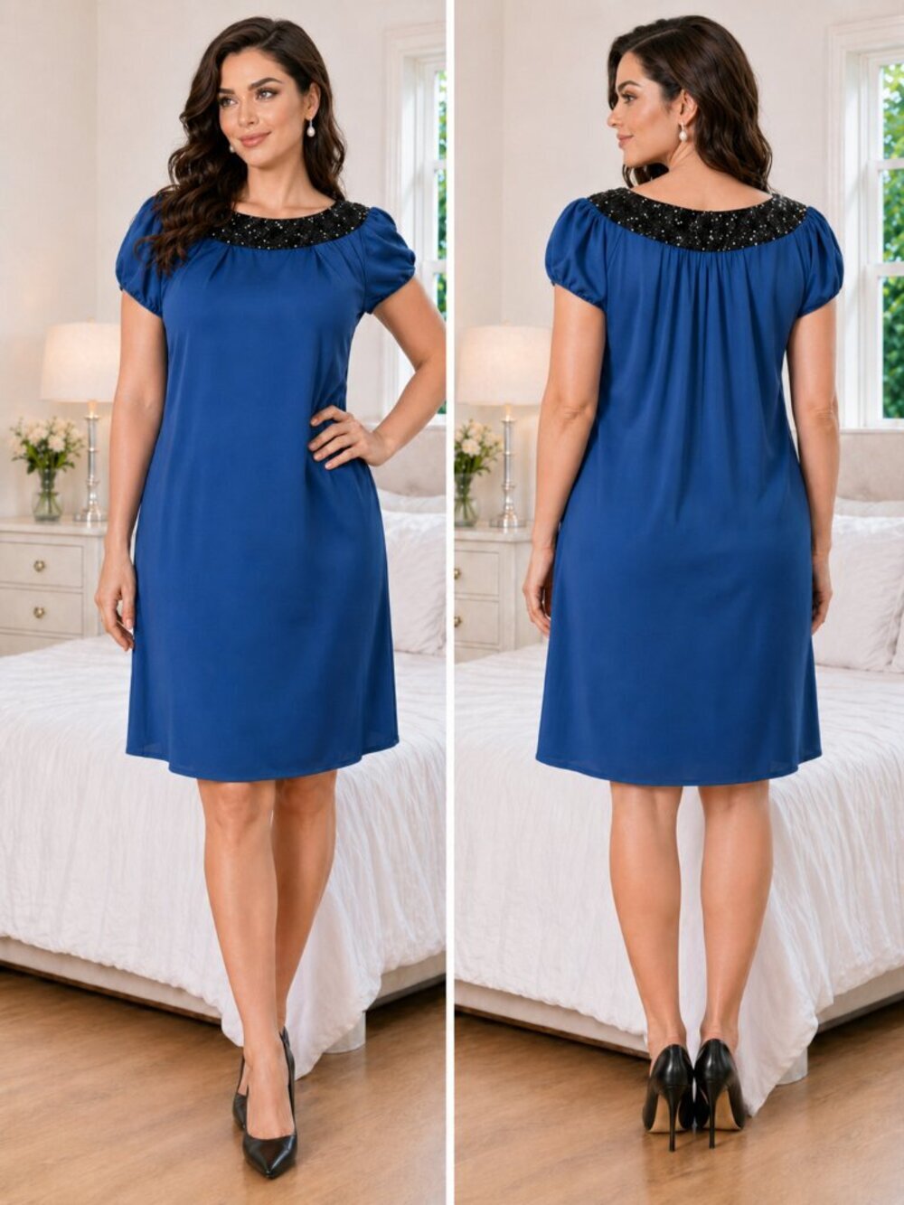 Marchesa Notte Teal Blue Black Jeweled Cocktail Dress $795